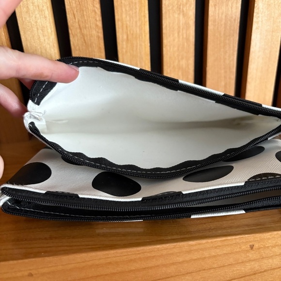 Set of 2 - Sephora Black and White Cosmetic Bag with Polka Dots - Picture 4 of 6